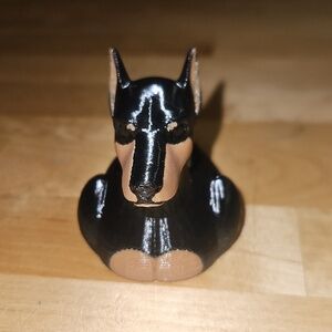 3D Printed Doberman Pinscher Duck Figurine Nwot